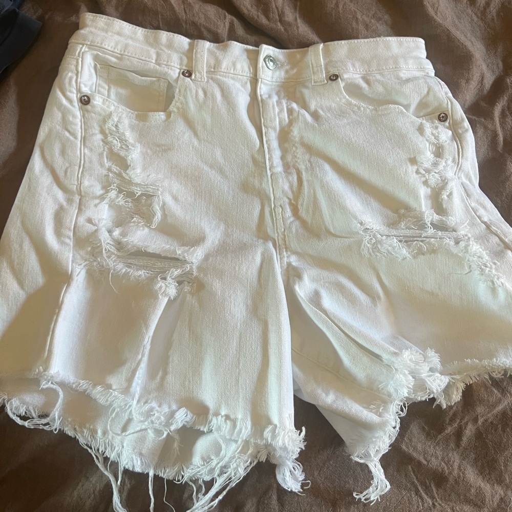 American eagle jean shorts white